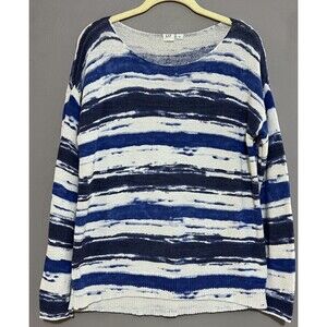 GAP Women's Blue White Tie Dye Stripe Oversized Cotton Blend Sz Small *Bust 22"